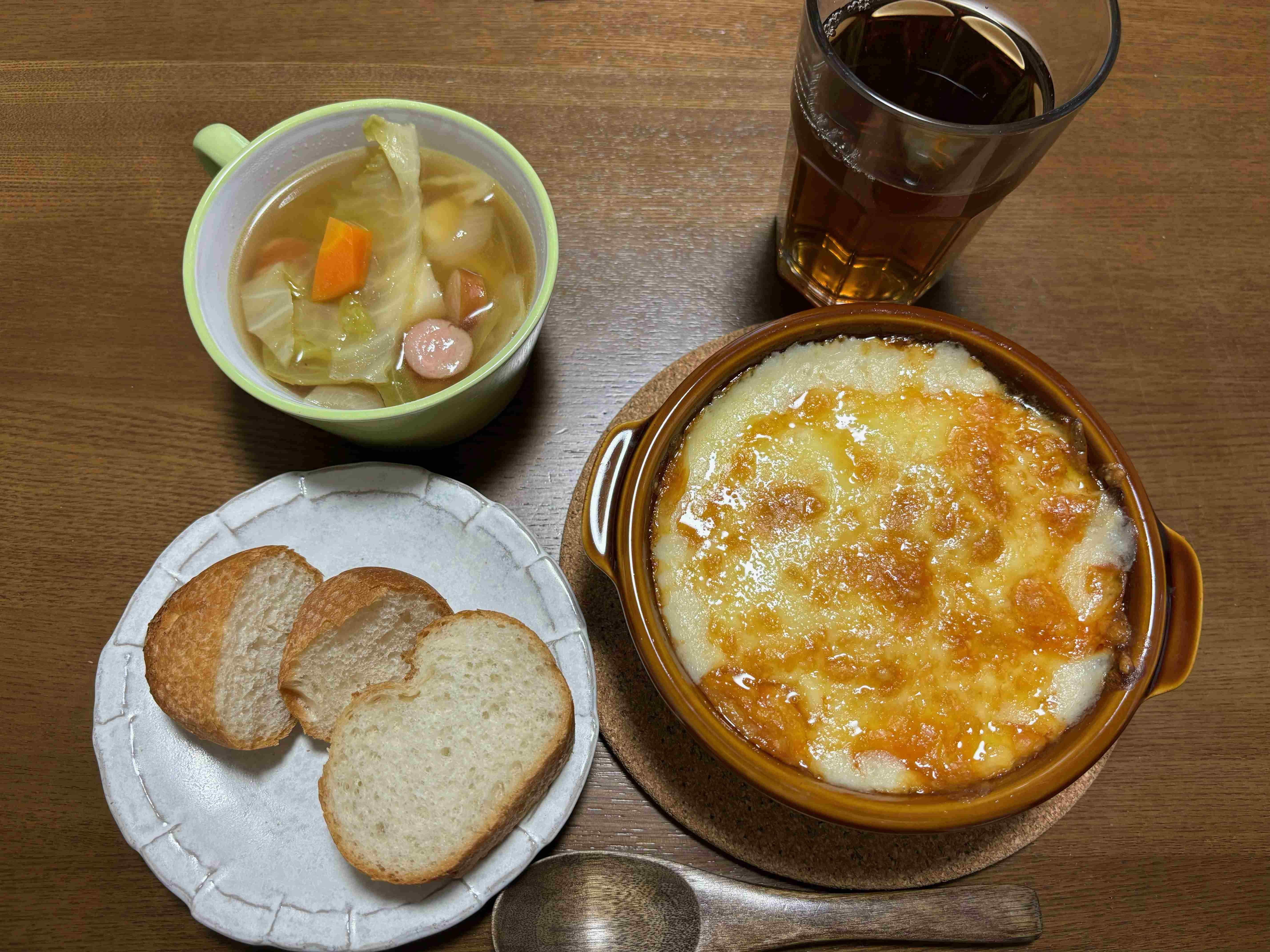 夕食「グラタン」「ポトフ」